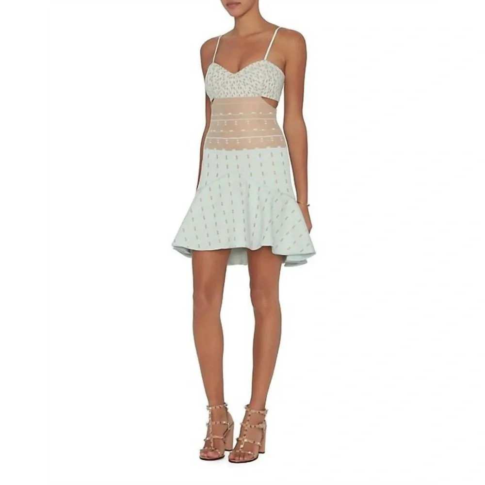 Jonathan Simkhai Cut Out Dress in Mint Green and Nude Size 6 NWOT - Picture 2 of 13